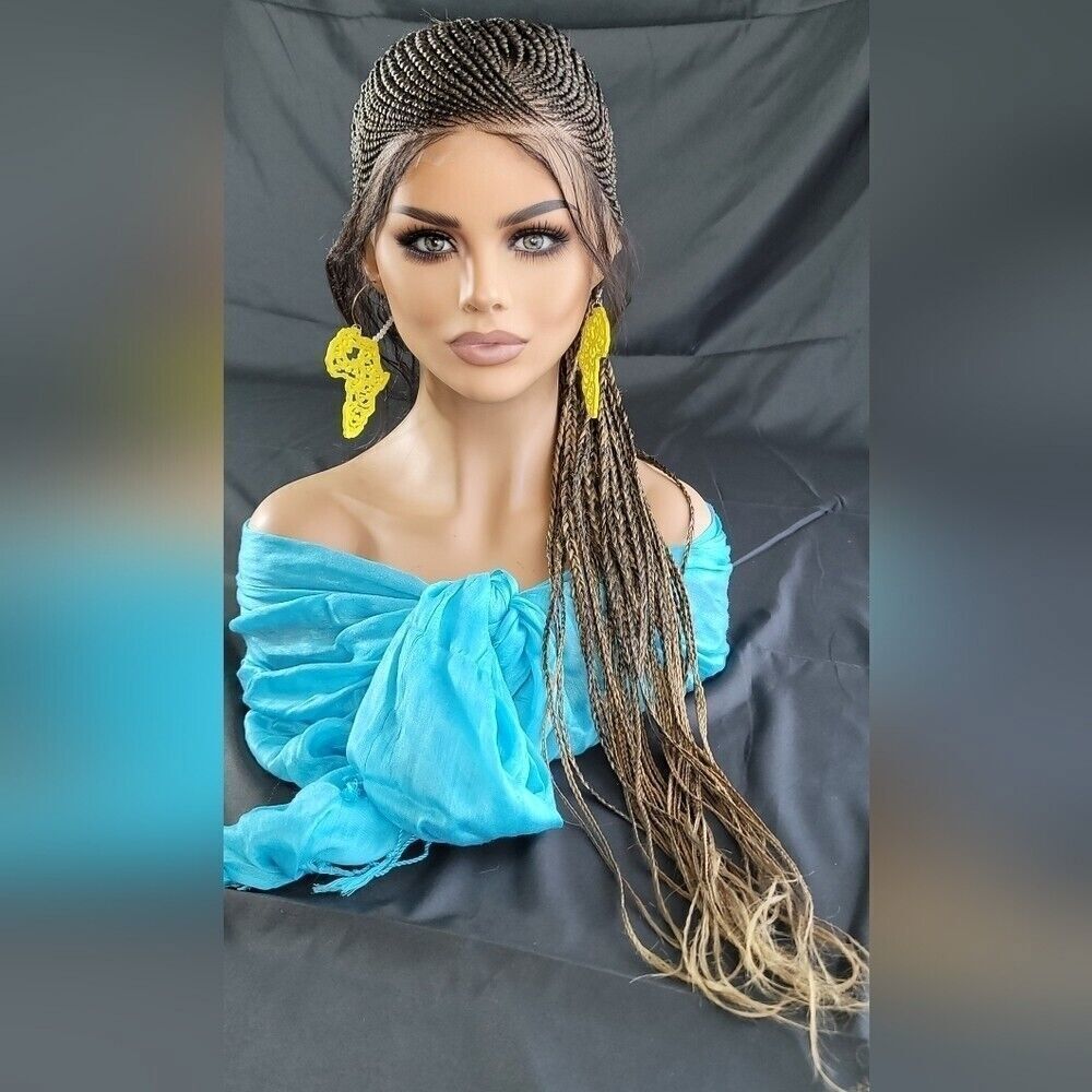Handmade Braided Wig with Updo and Ponytail - NWT Color 2/27 Ombre long Wig - Picture 8 of 15